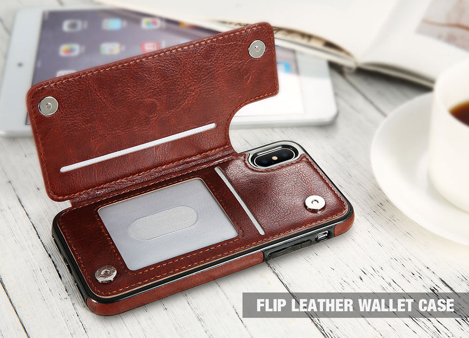Retro Leather Phone Case and Card Holder