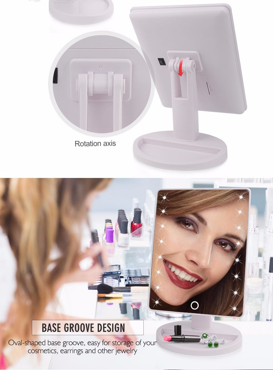 22 LED Lights Touch Screen Makeup Mirror