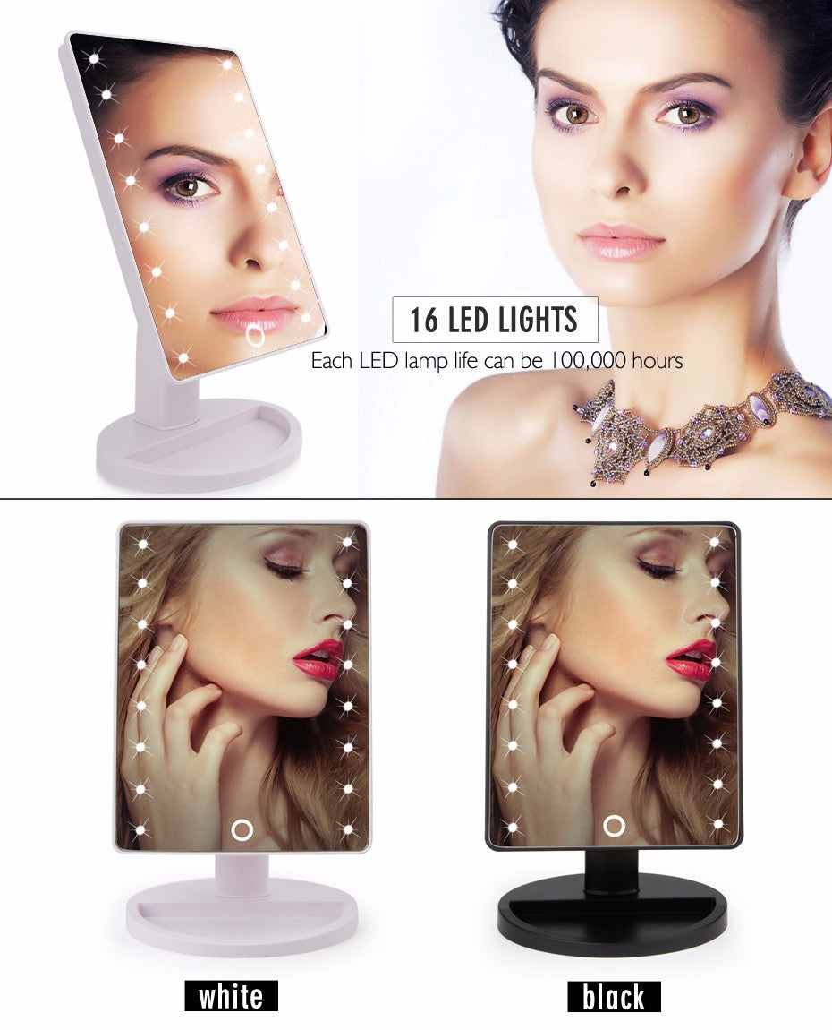 22 LED Lights Touch Screen Makeup Mirror