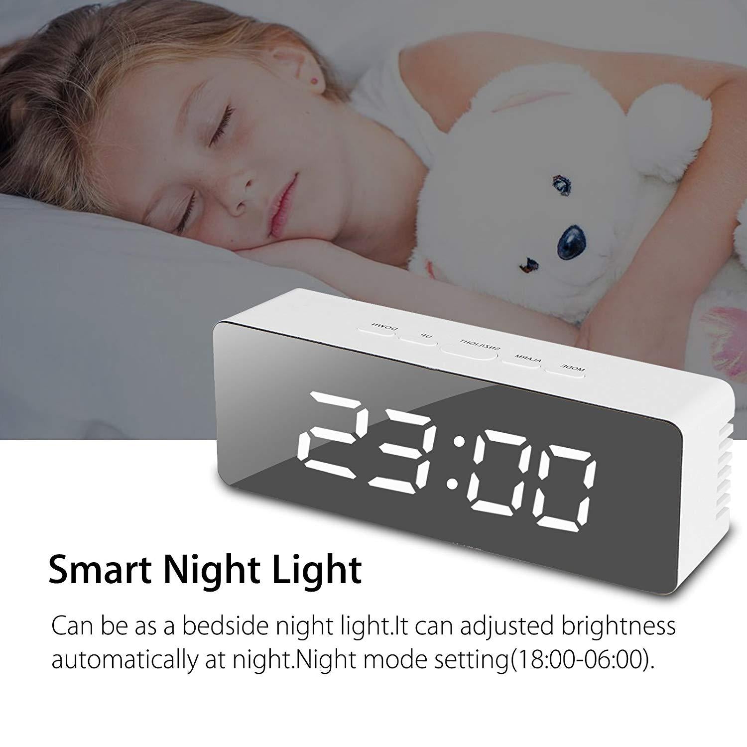 LED Mirror Alarm Clock