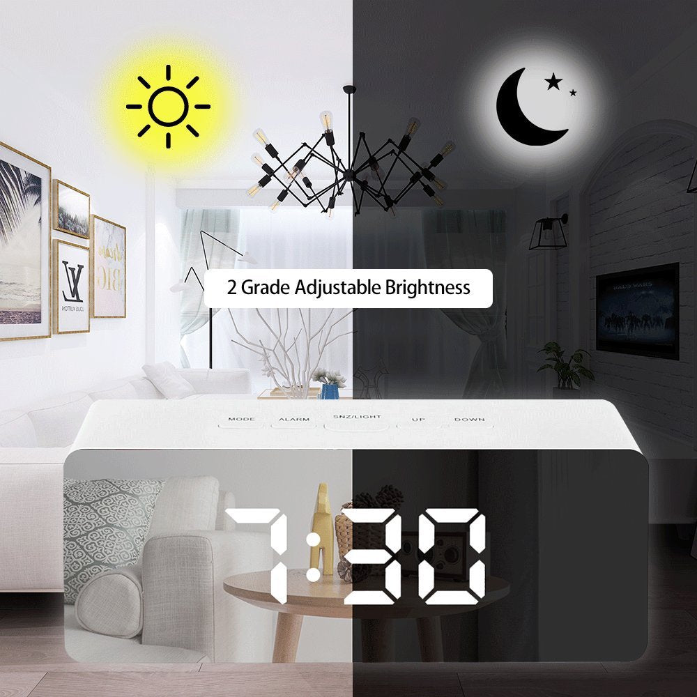 LED Mirror Alarm Clock