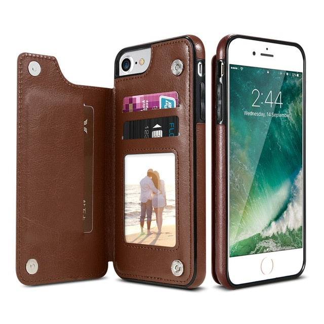 Retro Leather Phone Case and Card Holder