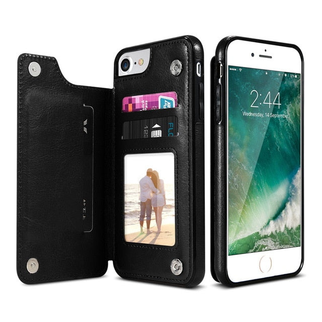 Retro Leather Phone Case and Card Holder