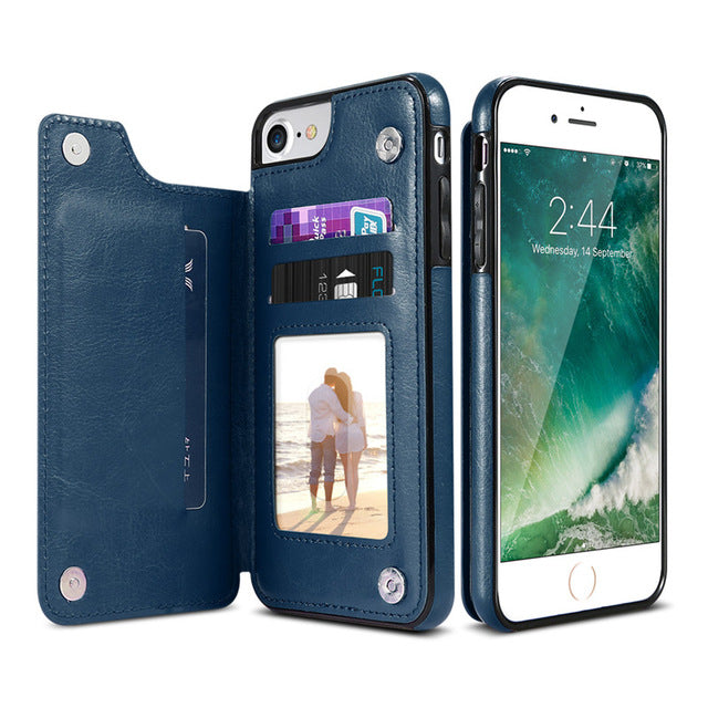 Retro Leather Phone Case and Card Holder
