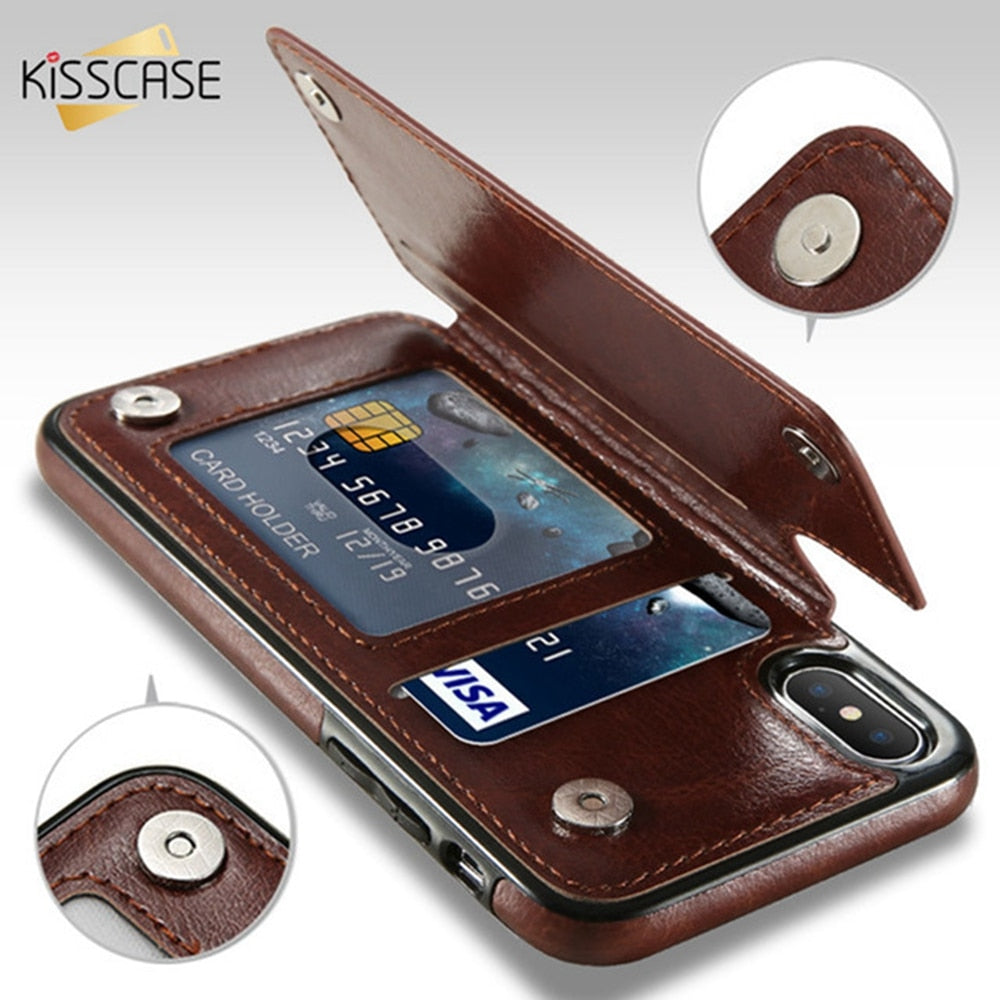 Retro Leather Phone Case and Card Holder