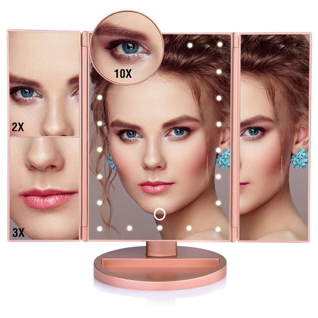22 LED Lights Touch Screen Makeup Mirror