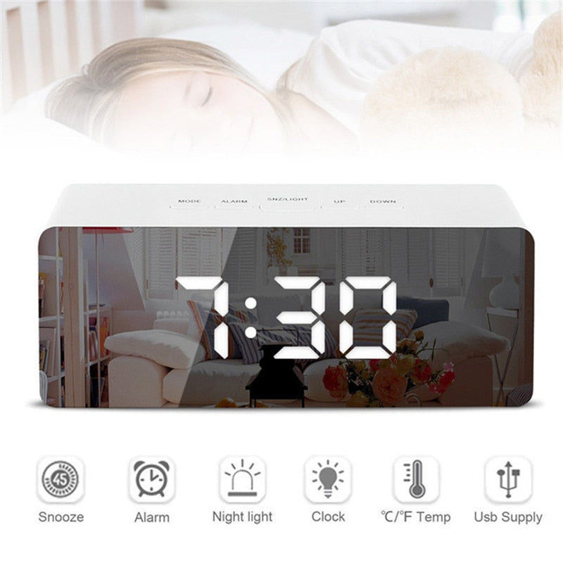LED Mirror Alarm Clock