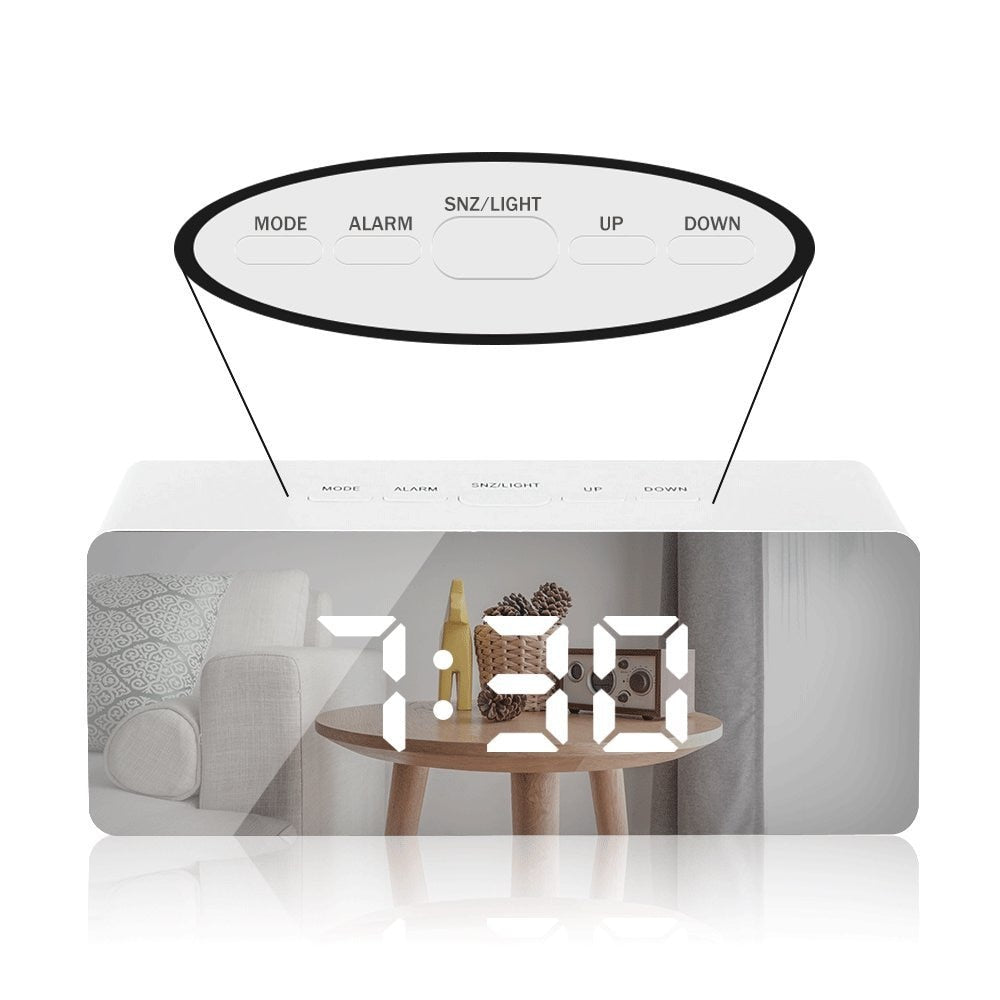 LED Mirror Alarm Clock
